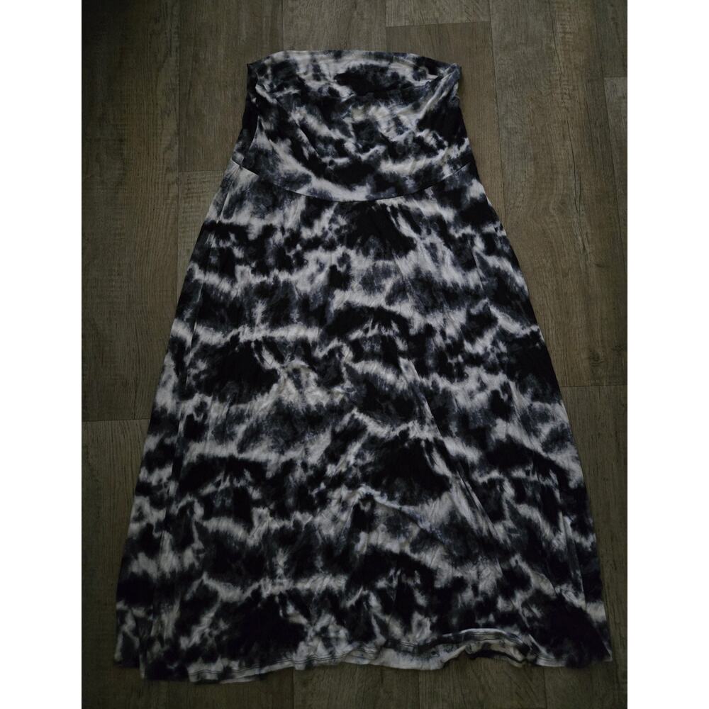 MOTHERHOOD MATERNITY Size XL Fold Over Belly Blue Tie Dye Skirt Comfy Cute Cool